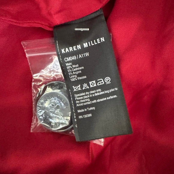 Karen Millen Vibrant Red wool cashmere coat - Picture 4 of 7